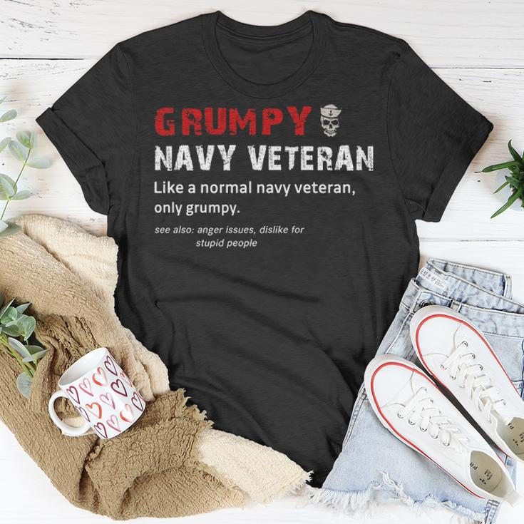 Grumpy Navy Veteran Unisex T-Shirt Unique Gifts