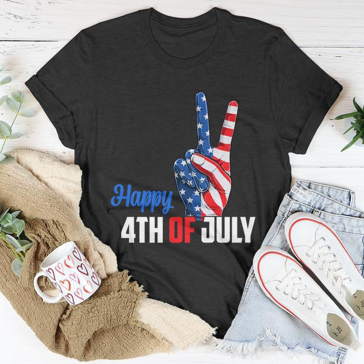 Happy 4Th Of July Peace America Independence Day Patriot Usa Gift Unisex T-Shirt Unique Gifts