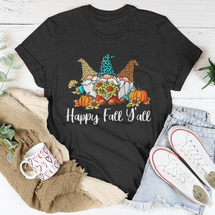 Happy Fall Yall Tshirt Gnome Leopard Pumpkin Autumn Gnomes T-Shirt Personalized Gifts