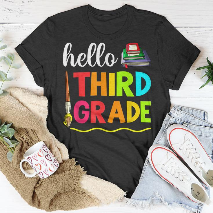 Hello Third Grade Boy Kids Teachers Girl Students 3Rd Grade Unisex T-Shirt Funny Gifts