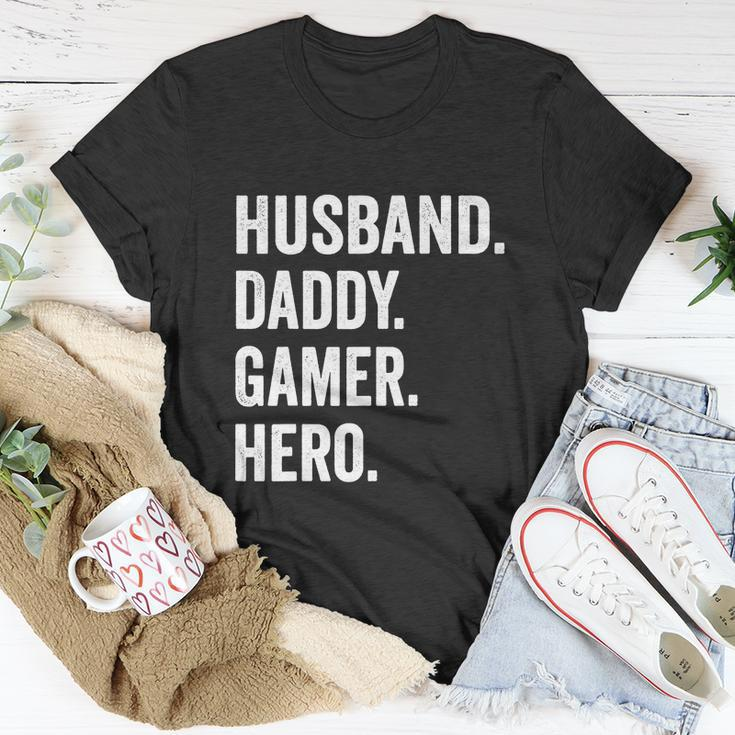 Husband Dad Father Gamer Funny Gaming Unisex T-Shirt Unique Gifts