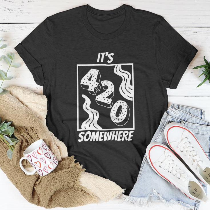 Its 420 Somewhere Funny Cannabis Unisex T-Shirt Unique Gifts