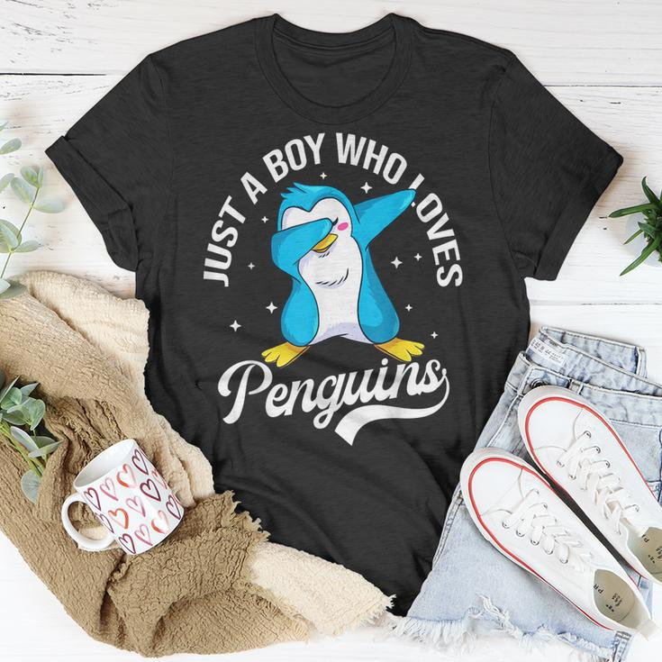Just A Boy Who Loves Penguins Lover Kids Boys Penguin Unisex T-Shirt Funny Gifts