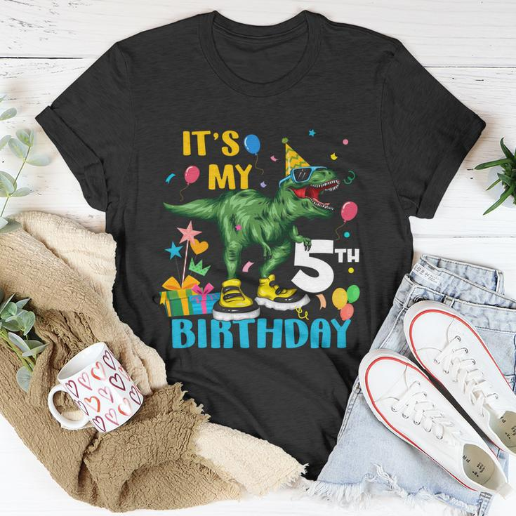 Kids Boys Its My 5Th Birthday Happy 5 Year Trex Tshirt Unisex T-Shirt Unique Gifts