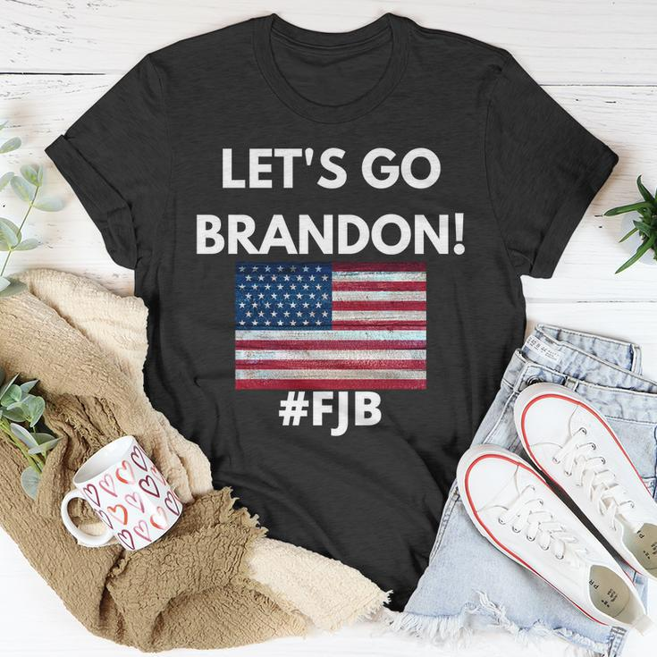 Lets Go Brandon Fjb American Flag Unisex T-Shirt Unique Gifts