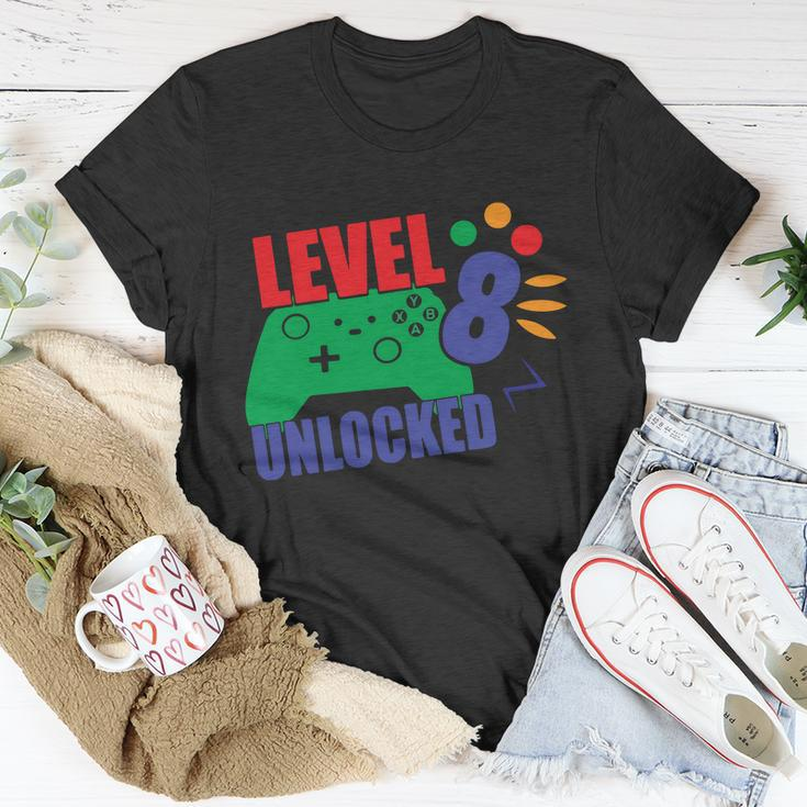 Level 8 Unlocked 8Th Gamer Video Game Birthday Video Game T-Shirt Personalized Gifts