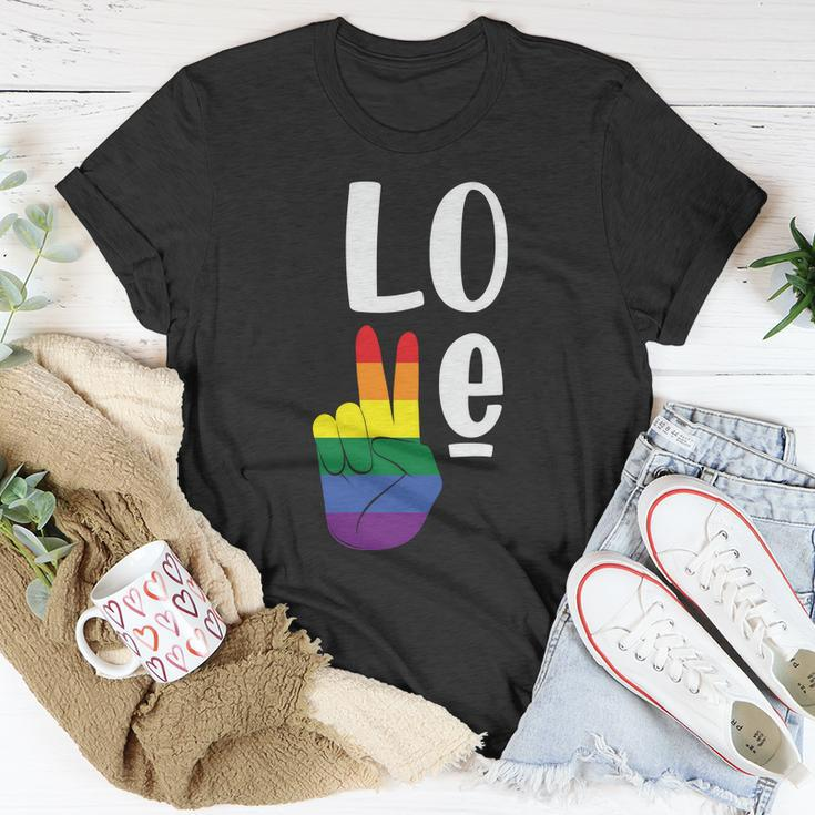 Love Peace Lgbt Gay Pride Lesbian Bisexual Ally Quote Unisex T-Shirt Unique Gifts