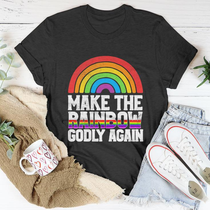 Make The Rainbow Godly Again Lgbt Funny Flag Gay Pride Unisex T-Shirt Unique Gifts