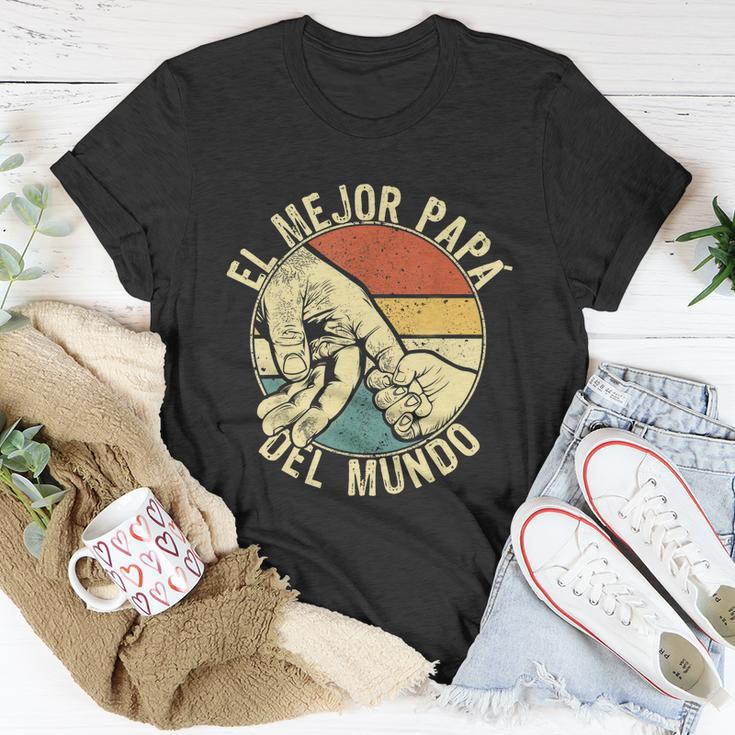 Mens Fathers Day Spanish Dia Del Padre El Mejor Papá Del Mundo Unisex T-Shirt Unique Gifts