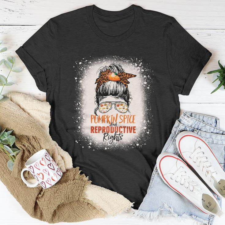 Messy Bun Bleached Pumpkin Spice And Reproductive Rights T-shirt Personalized Gifts
