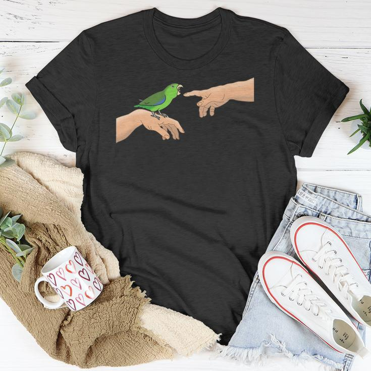 Michelangelo Angry Green Parrotlet Birb Memes Parrot Owner Unisex T-Shirt Unique Gifts