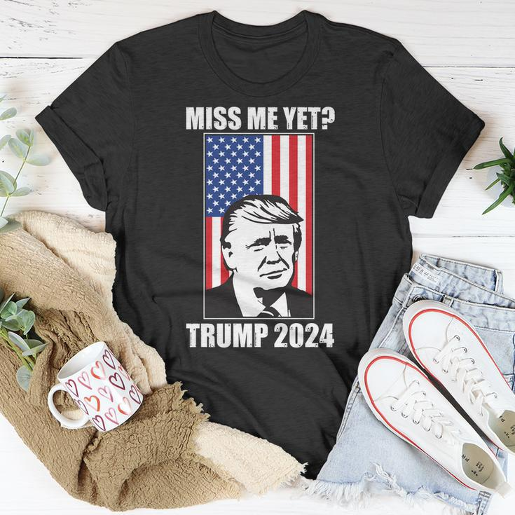 Miss Me Yet Trump 2024 Usa American Flag Tshirt Unisex T-Shirt Unique Gifts