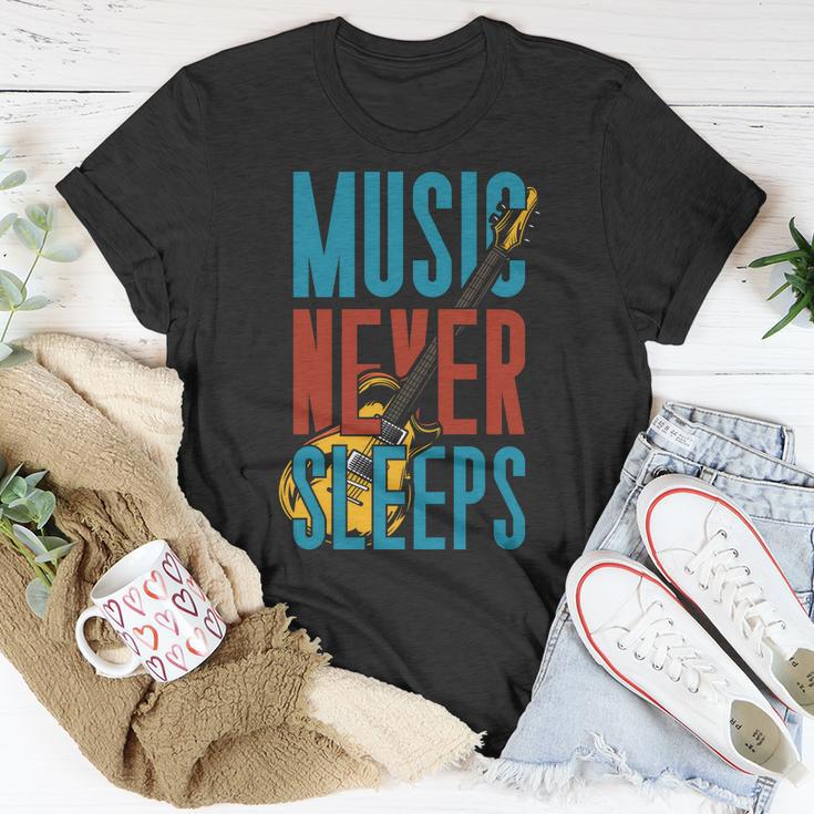 Music Never Sleeps Unisex T-Shirt Unique Gifts