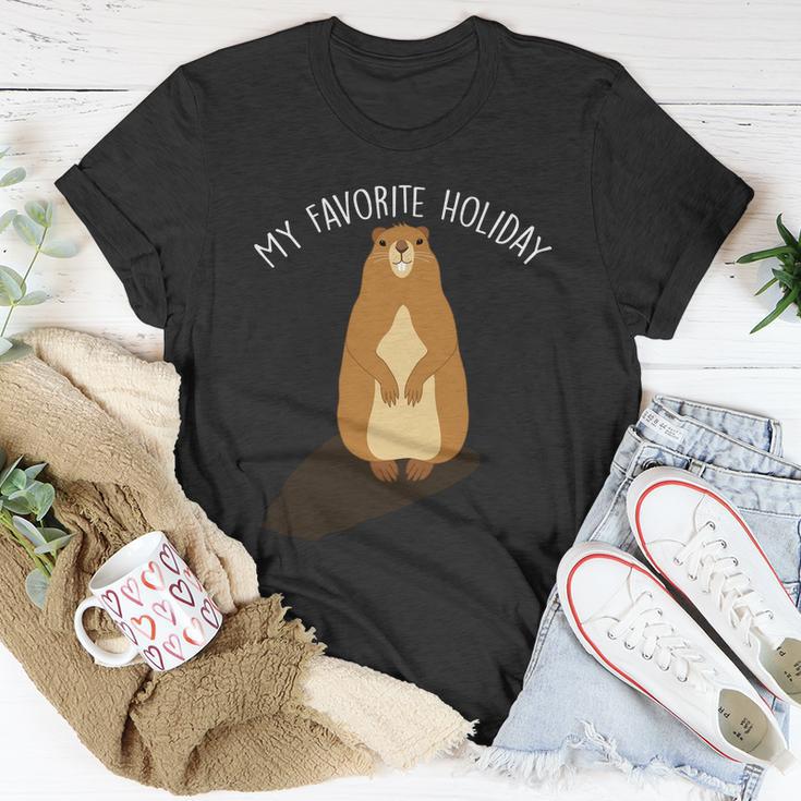 My Favorite Holiday Groundhog Day Unisex T-Shirt Unique Gifts