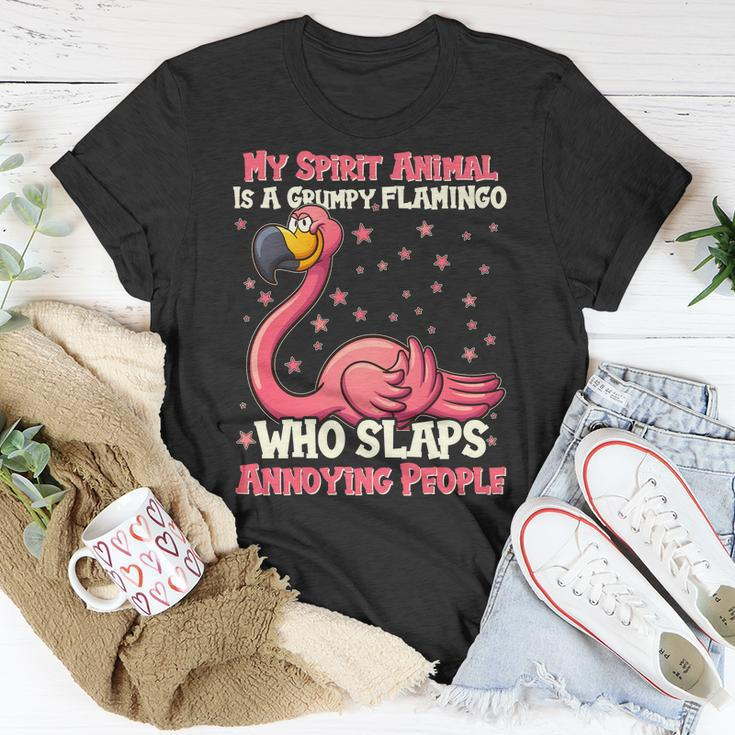 My Spirit Animal Is A Grumpy Flamingo Unisex T-Shirt Unique Gifts