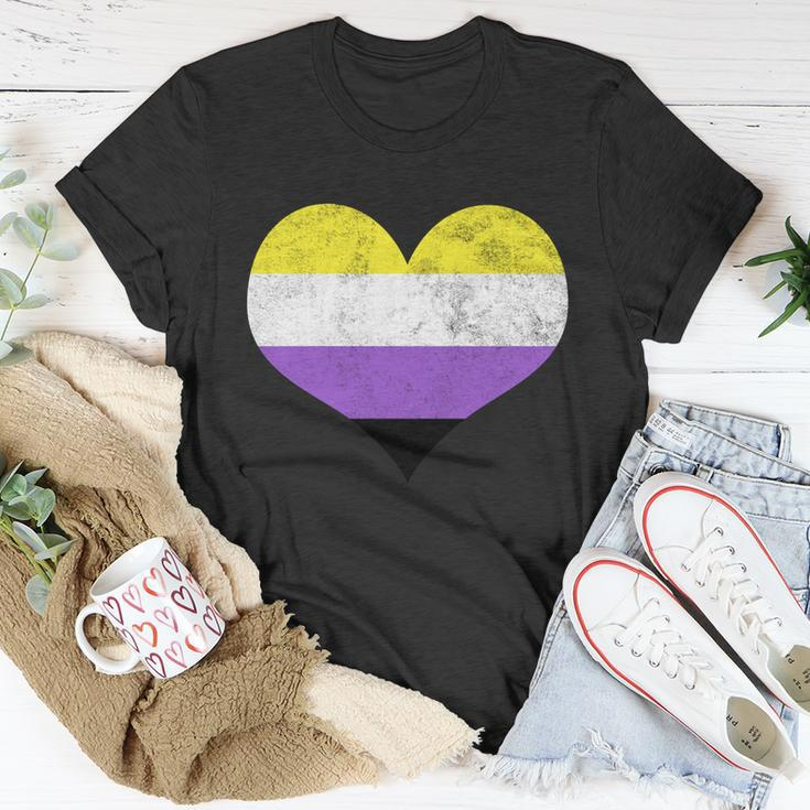 Noncute binary Heart Flag Pride Identity Lgbt Noncute binary Graphic Fun T-shirt Personalized Gifts