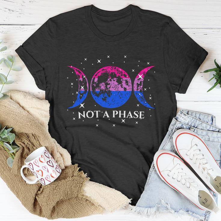 Not A Phase Moon Lgbt Trans Pride Bisexual Lgbt Pride Moon Unisex T-Shirt Unique Gifts
