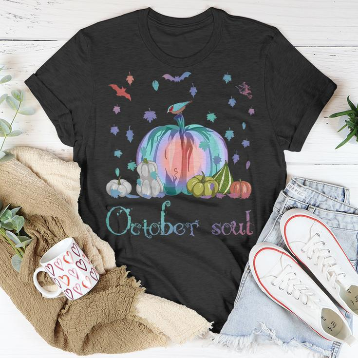 October Soul Funny Magic Halloween Pumpkin Fall Thanksgiving Unisex T-Shirt Funny Gifts
