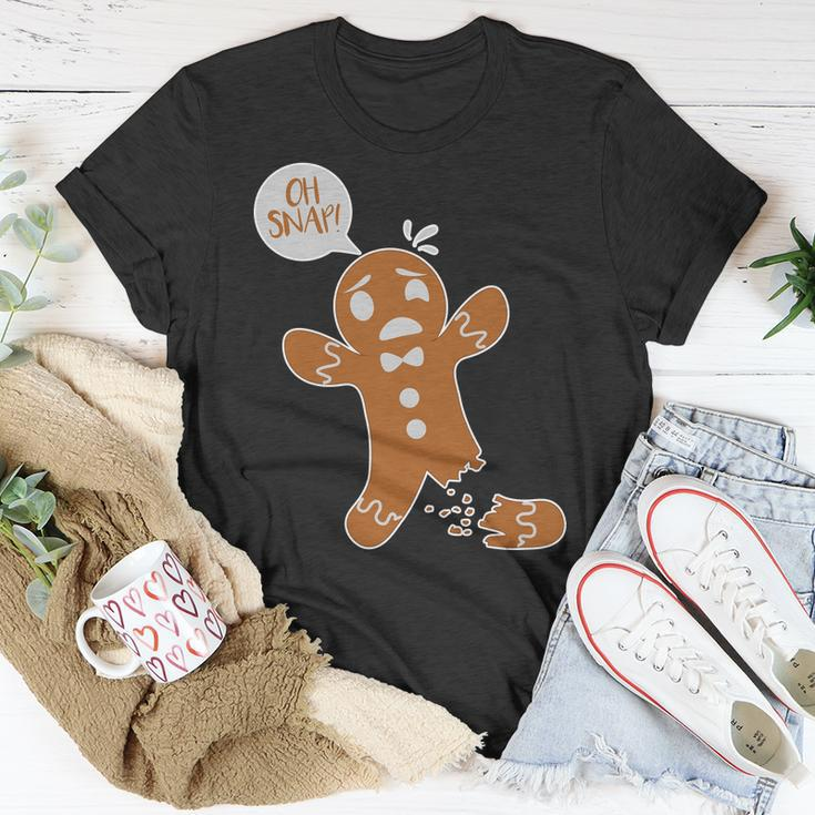 Oh Snap Funny Gingerbread Christmas Unisex T-Shirt Unique Gifts