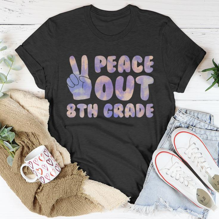Peace Out 8Th Grade 2022 Graduate Happy Last Day Of School Gift Unisex T-Shirt Unique Gifts