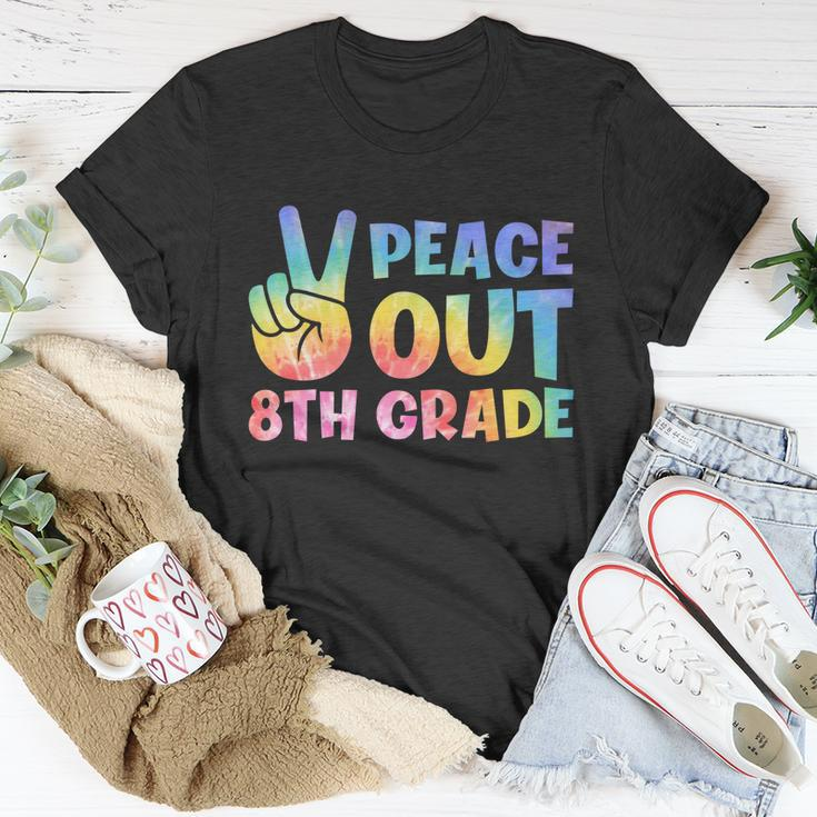Peace Out 8Th Grade 2022 Graduate Happy Last Day Of School Gift V2 Unisex T-Shirt Unique Gifts