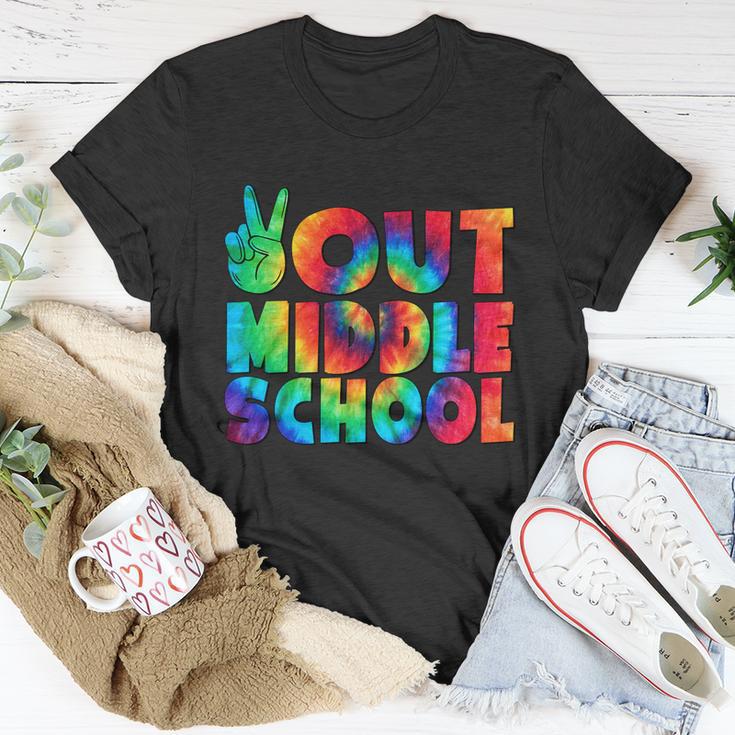 Peace Out Middle School Graduation Happy Last Day Of School Gift Unisex T-Shirt Unique Gifts