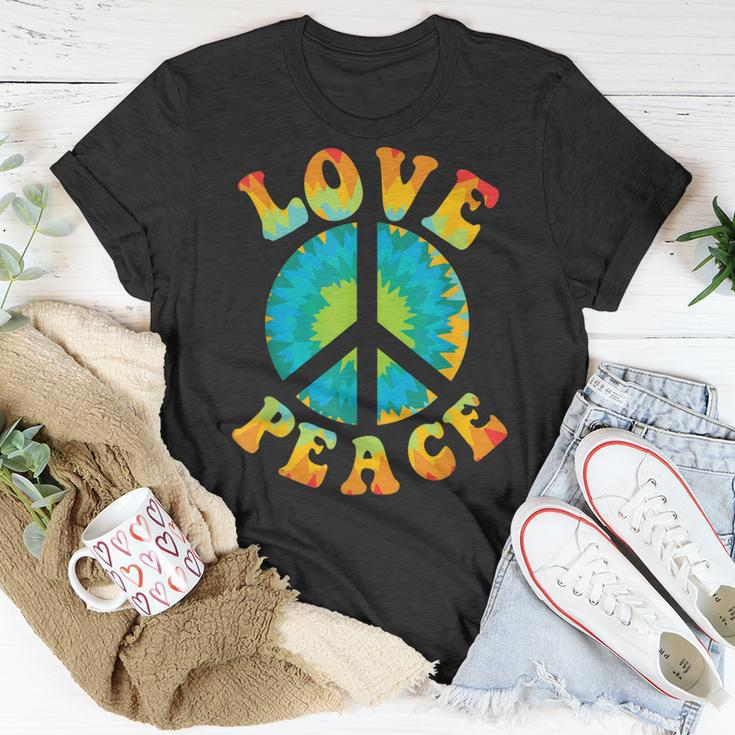 Peace Sign Love 60S 70S Tie Dye Hippie Halloween Costume V9 Unisex T-Shirt Funny Gifts