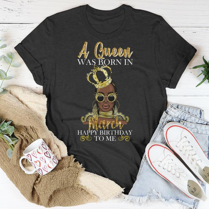 A Queen Was Born In March Happy Birthday T-Shirt Personalized Gifts