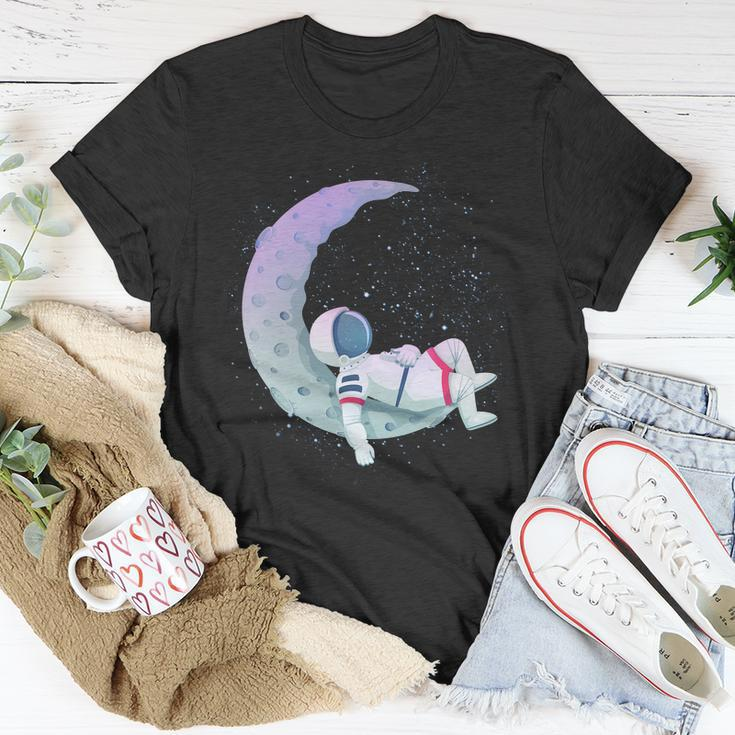 Relaxing Astronaut On The Moon Unisex T-Shirt Unique Gifts