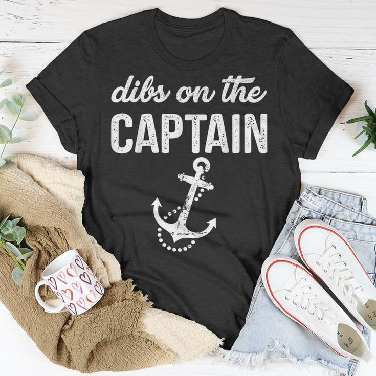 Retro Anchor Vintage Dibs On The Captain Captain Wife T-shirt Personalized Gifts