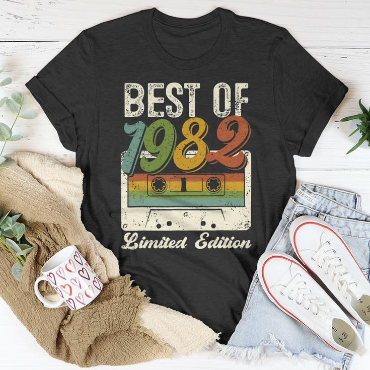 Retro Best Of 1982 Cassette Tape 40Th Birthday Decorations Unisex T-Shirt Unique Gifts