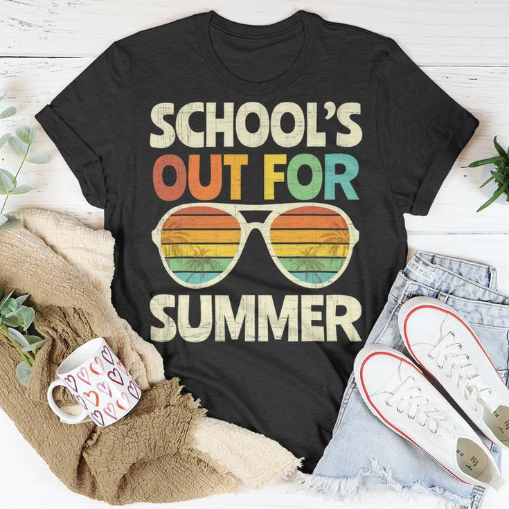 Retro Last Day Of School Schools Out For Summer Teacher Gift V3 Unisex T-Shirt Funny Gifts