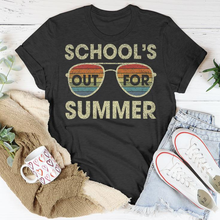 Retro Last Day Of School Schools Out For Summer Teacher V2 Unisex T-Shirt Funny Gifts