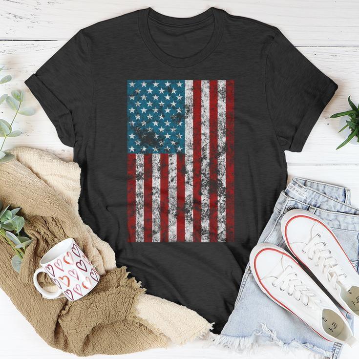 Retro Style 4Th July Usa Patriotic Distressed America Flag Cool Gift Unisex T-Shirt Unique Gifts