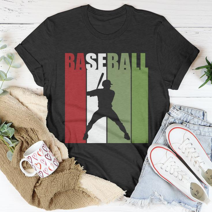 Retro Vintage Baseball Player Silhouette Baseball Lover Baseball Dad Unisex T-Shirt Unique Gifts