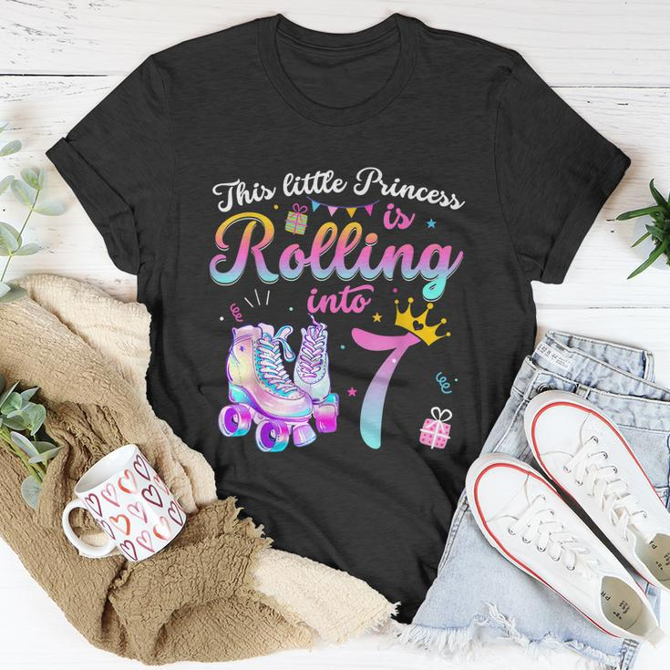 Roller Skate 7Th Birthday Shirt 7 Year Old Girl Party Outfit Unisex T-Shirt Unique Gifts