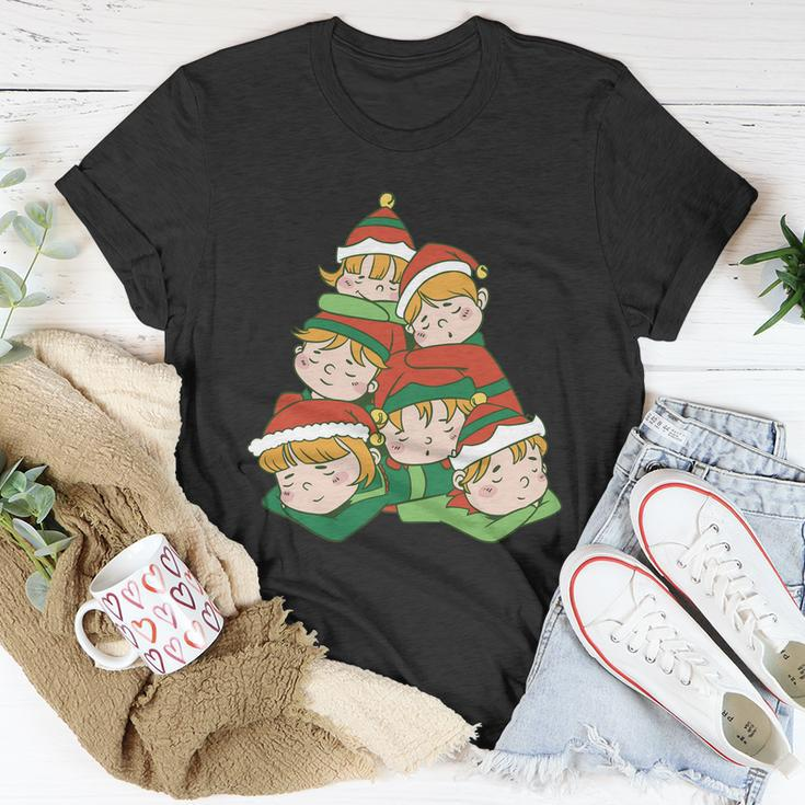 Sleepy Elves Cute Christmas Holiday Unisex T-Shirt Unique Gifts