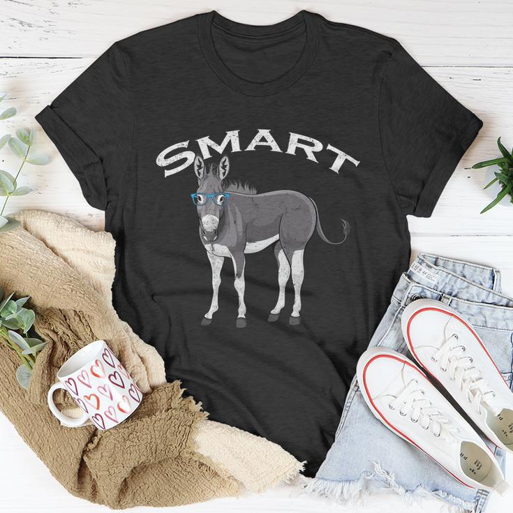 Smart Donkey Lover Sarcastic Adult Humor Blue Glasses Gift Unisex T-Shirt Unique Gifts