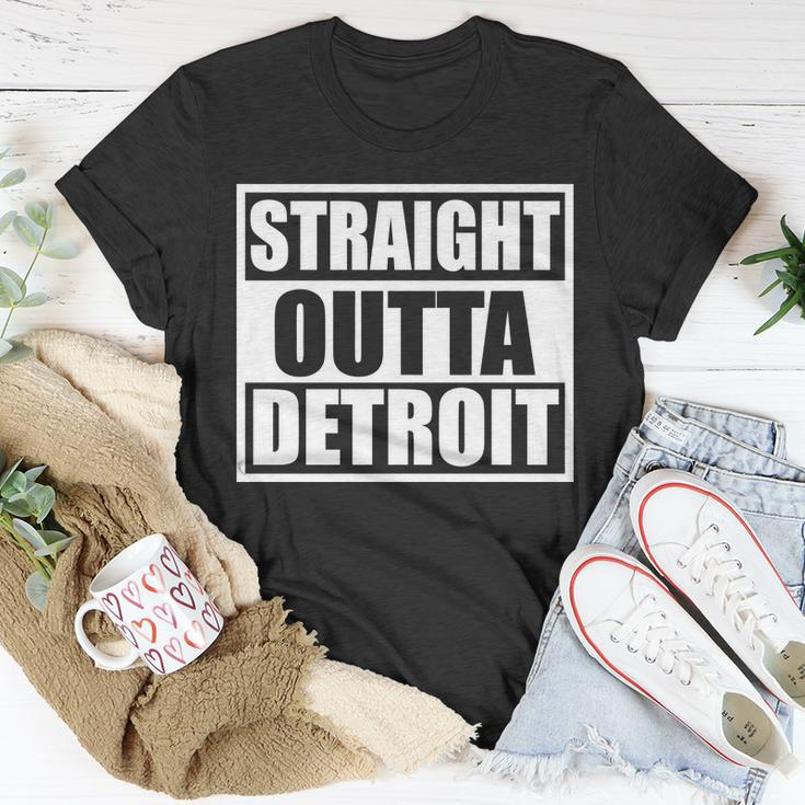 Striaght Outta Detroit Michigan Tshirt Unisex T-Shirt Unique Gifts