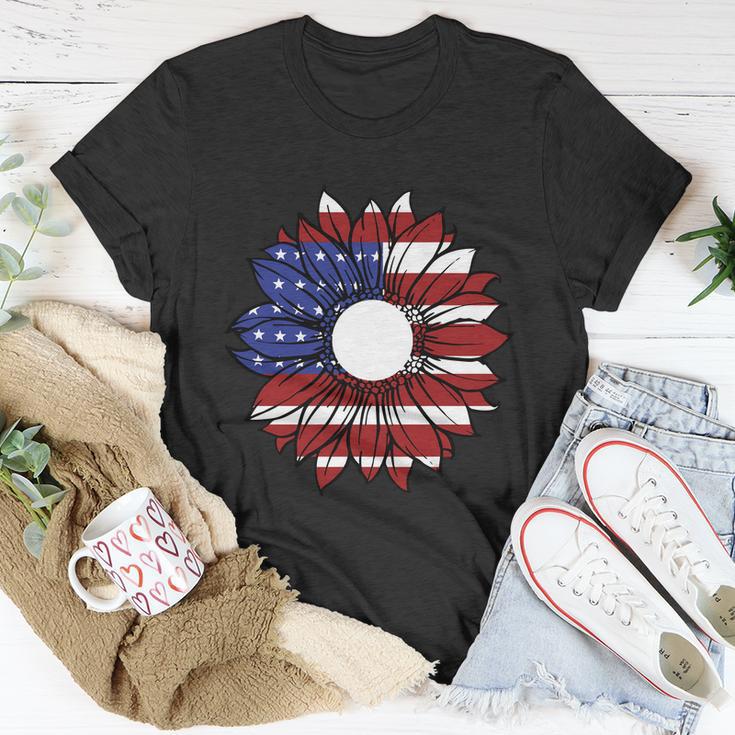 Sunflower American Flag 4Th Of July Independence Day Patriotic Unisex T-Shirt Unique Gifts