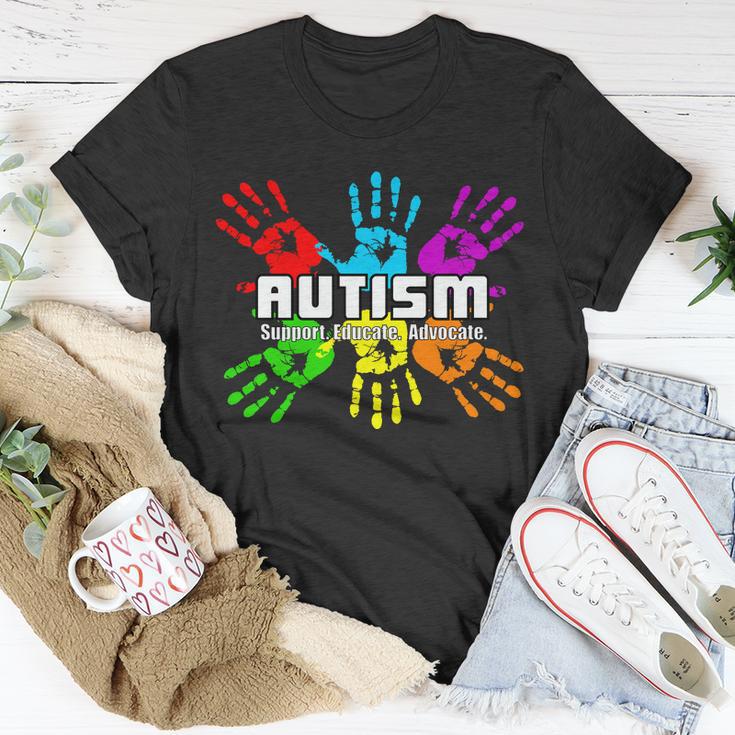 Support Educate Advocate Autism Handprint Tshirt Unisex T-Shirt Unique Gifts