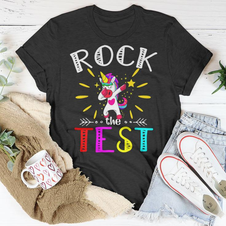 Testing Day Teacher Rock The Test Teaching Students Teachers Unisex T-Shirt Funny Gifts