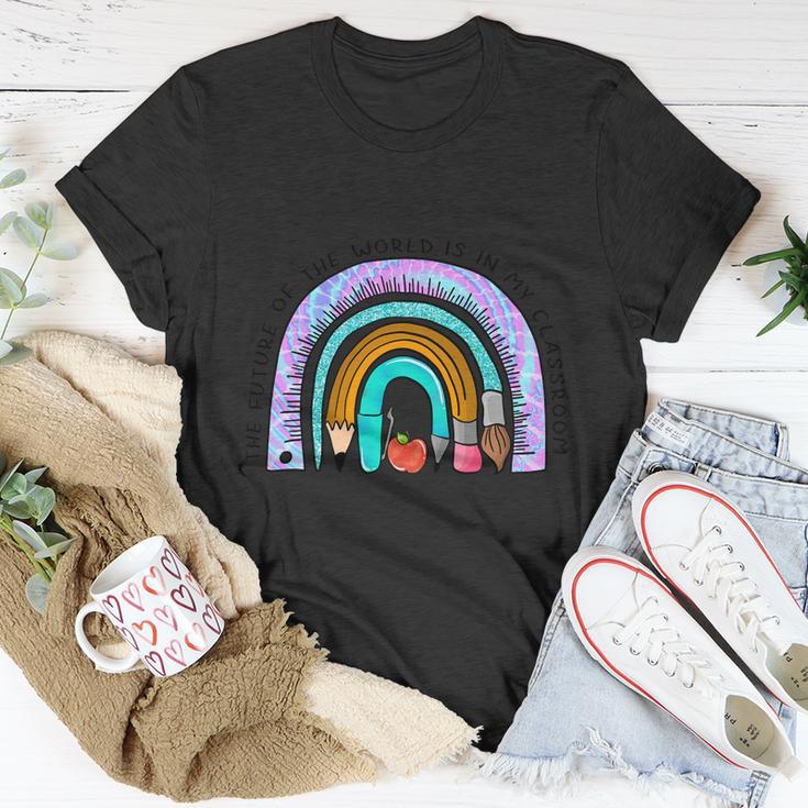 The Future Of The World Is In My Classroom Rainbow Graphic Plus Size Shirt Unisex T-Shirt Unique Gifts