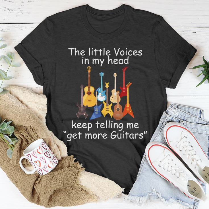 The Little Voices In My Head Say Get More Guitars Tshirt Unisex T-Shirt Unique Gifts