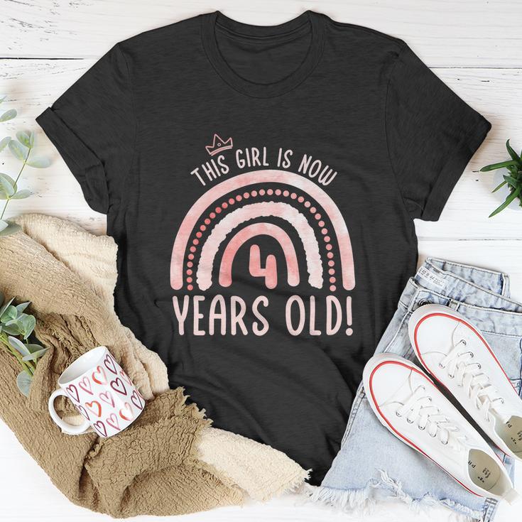 This Girl Is 4 Years Old Funny 4Th Birthday Fourth Birthday Unisex T-Shirt Unique Gifts