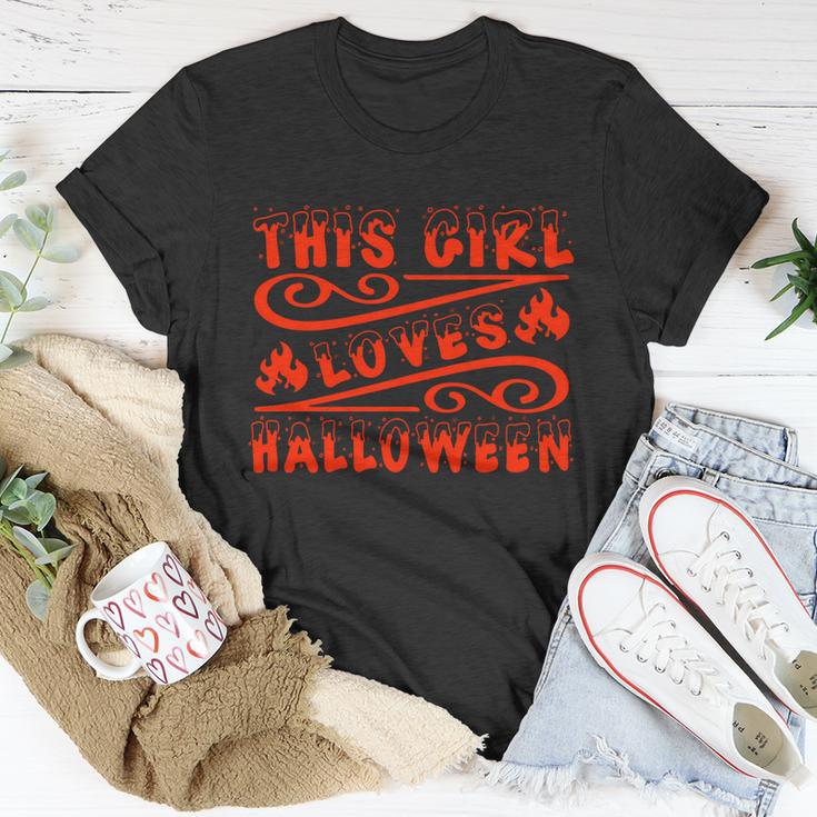 This Girl Loves Halloween Funny Halloween Quote Unisex T-Shirt Unique Gifts