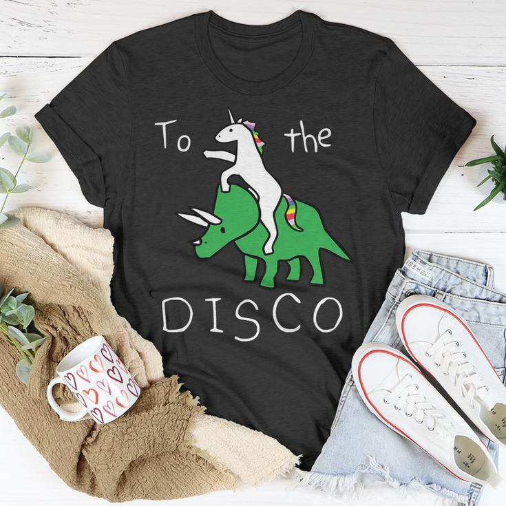 To The Disco Magical Unicorn Dinosaur Retro 80S Party Unisex T-Shirt Unique Gifts