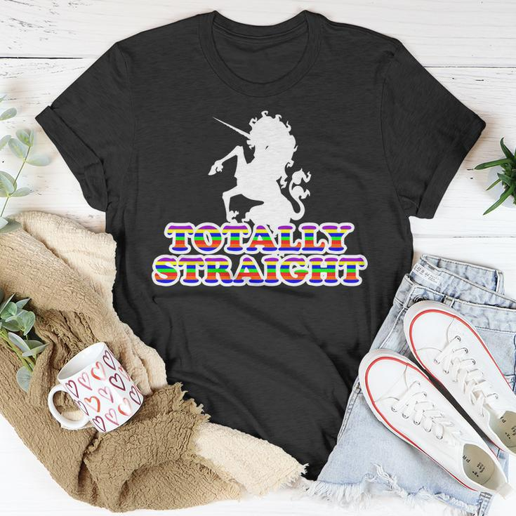 Totally Straight Unicorn Rainbow Pride Tshirt Unisex T-Shirt Unique Gifts