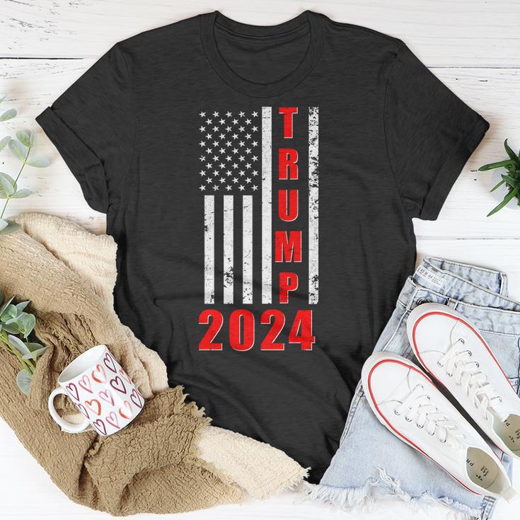 Trump 2024 Election Distressed Us Flag Unisex T-Shirt Unique Gifts