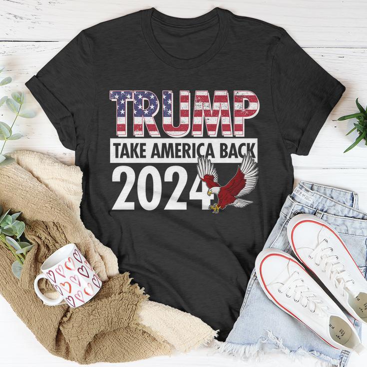 Trump Take America Back 2024 Usa Flag Eagle Unisex T-Shirt Unique Gifts